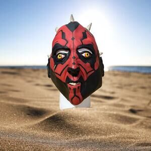 Vintage DARTH MAUL Star Wars LATEX MASK RUBIE'S Costume Cosplay Halloween Adult